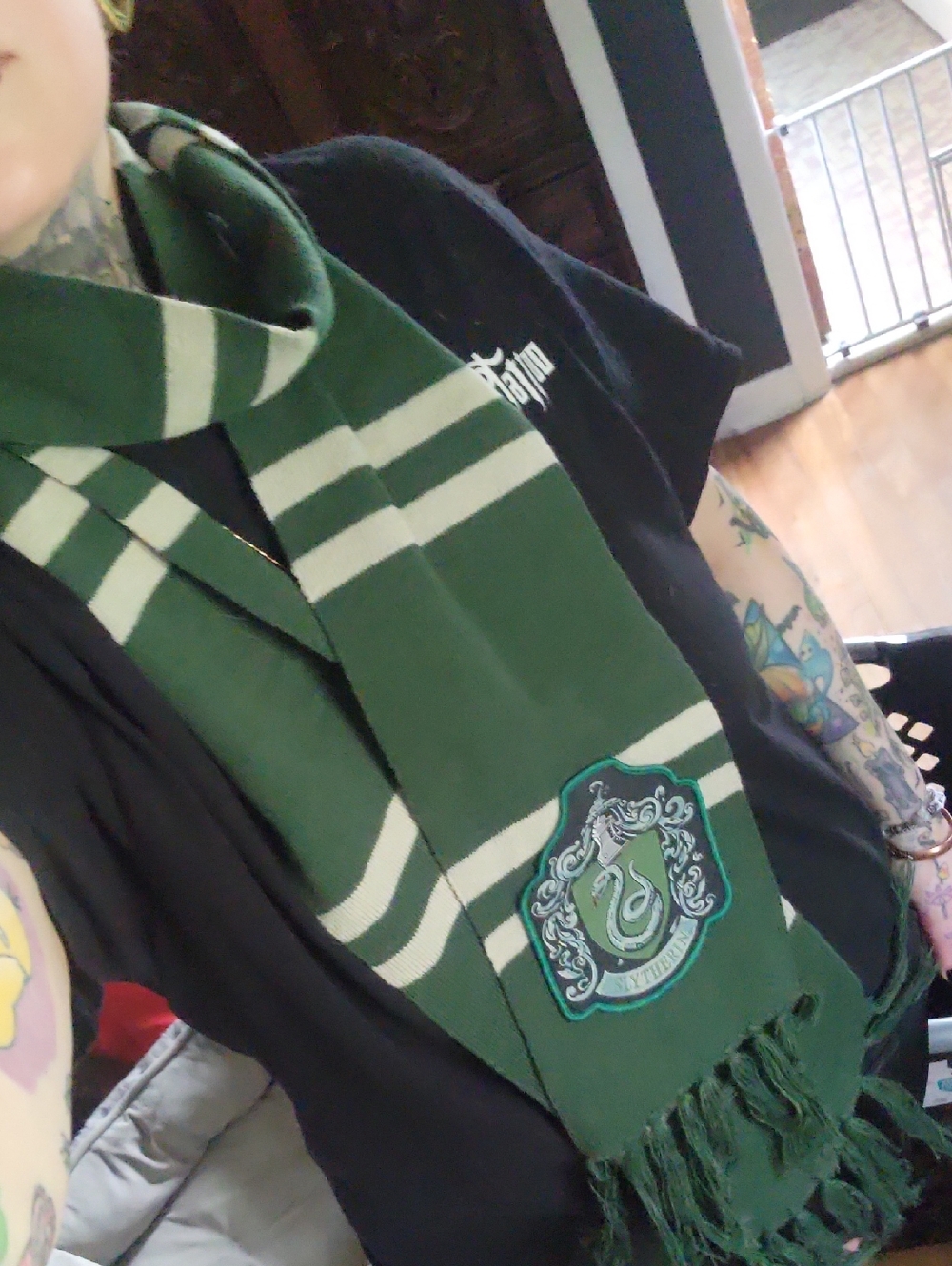 Warner Bros. Slytherin Green and White Scarf